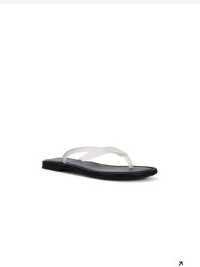 RAYE Orion Clear-Strap Flip Flop Sandal with Black Sole